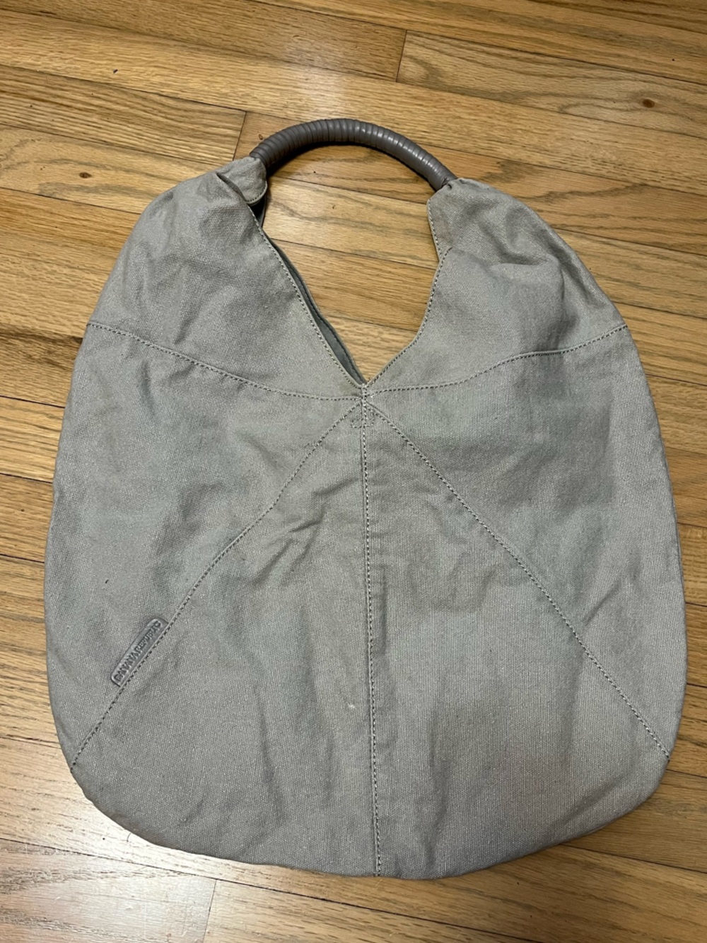 Banana Republic Light Gray Canvas Hobo Bag